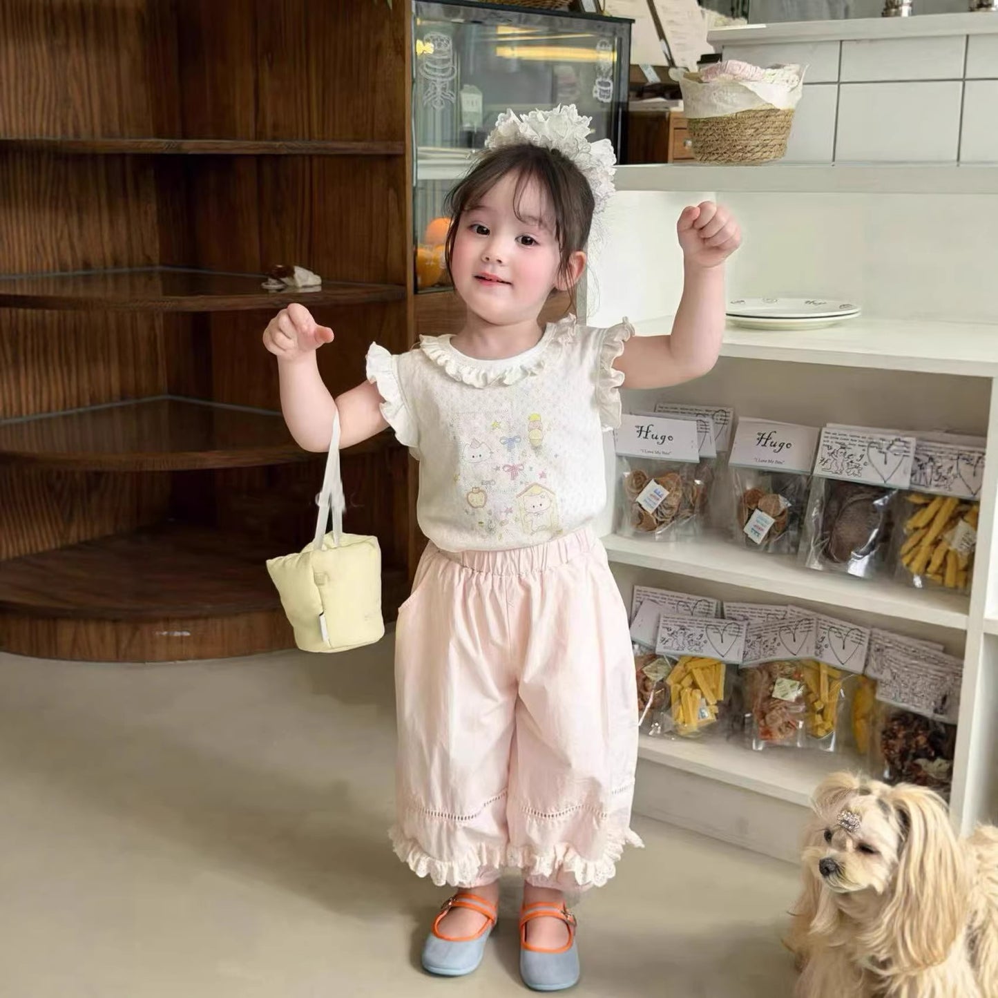 Crawler Lace Vest Summer Korean Fashionable Children's Pants
