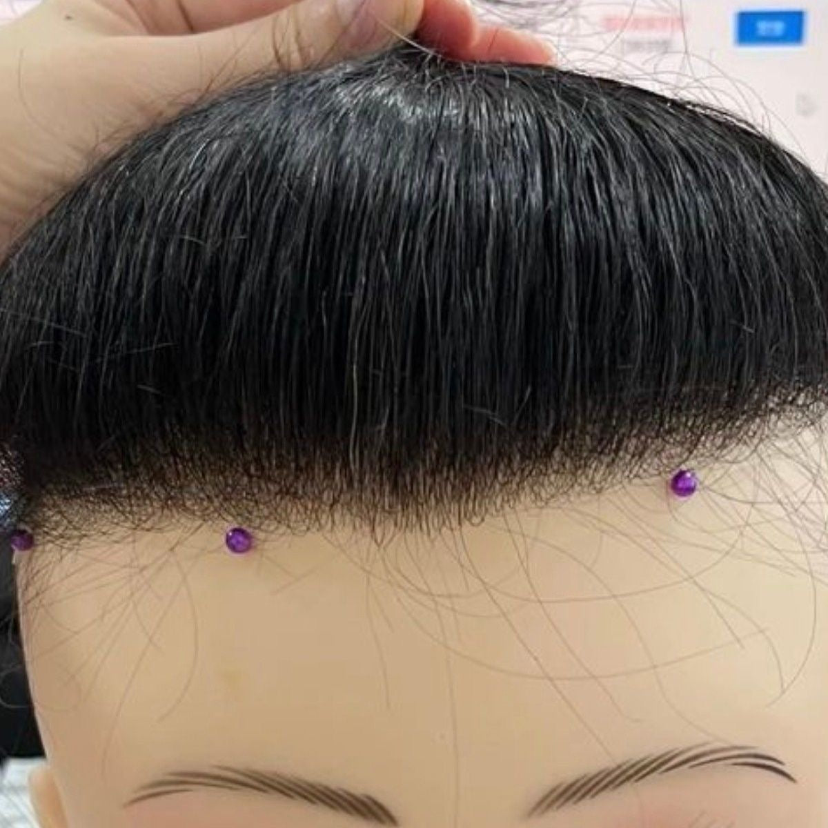 Men's Needle Summer All Real Hair Top Men's Wig