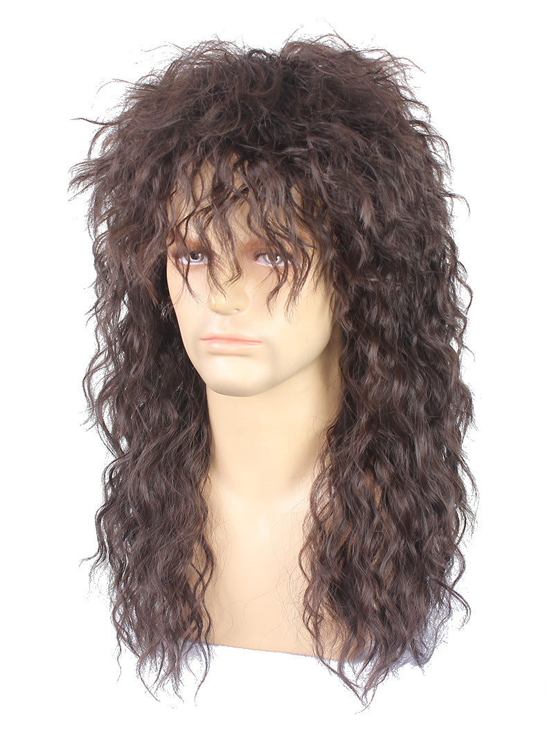 Men's Hot Rock Long Curly Hair Halloween Men's Wig