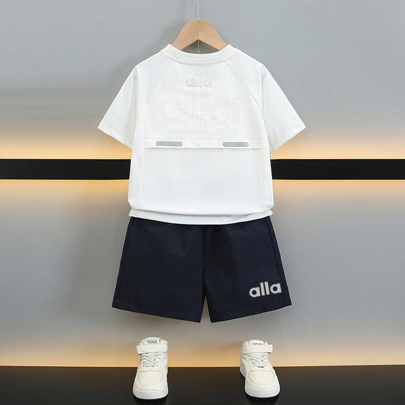 Children's Ice Silk Summer Clothing Boys Sports Wind Speed Dry Breathable Children's Suit