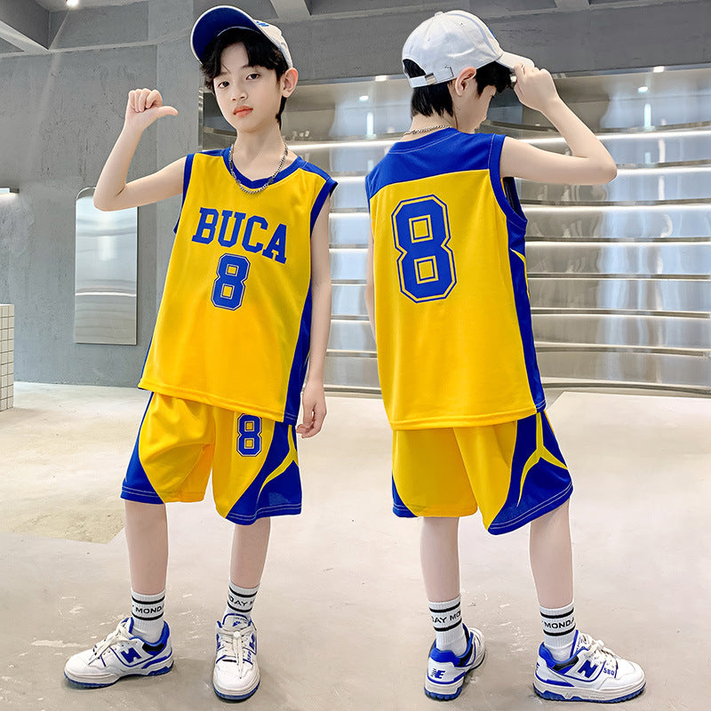 Children's Boys Summer Vest Elementary School Jersey Medium Big Sleeveless Western Children's Suit