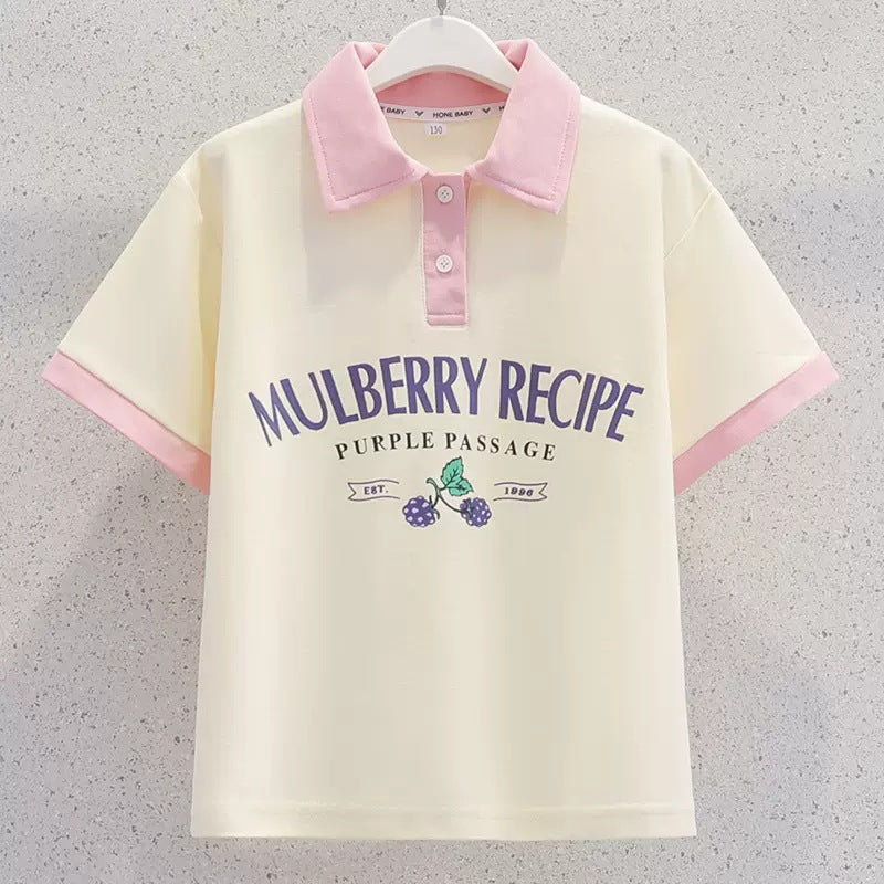 Children's Summer Suits Collar Short Sleeve Korean Style Casual Children's Suit