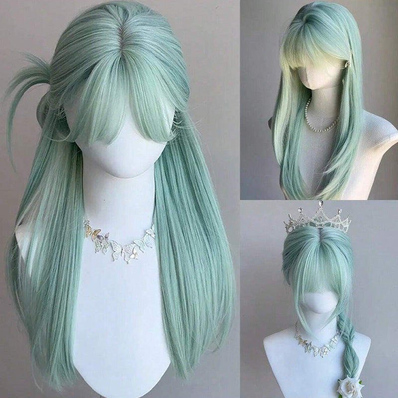 Role Play Dyed Chemical Fiber Whole Top Film Television Long Straight Wig