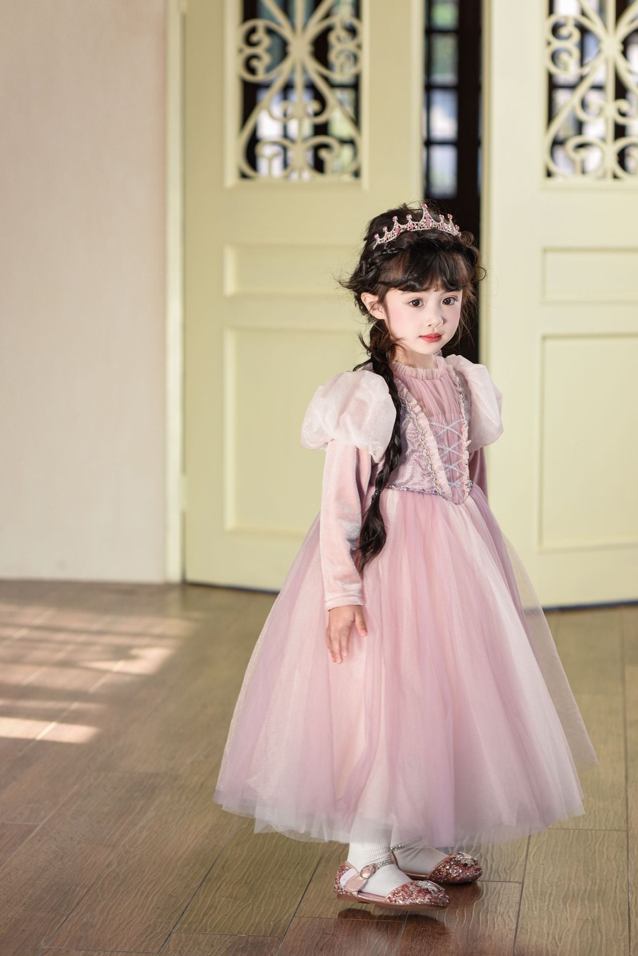 Children's Birthday Bubble Princess Autumn Luminous Gauze Children's Dress