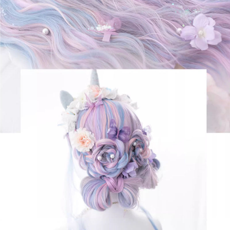 Women's Cover Long Hair Soft Natural Simulation Candy Color Cos Wig