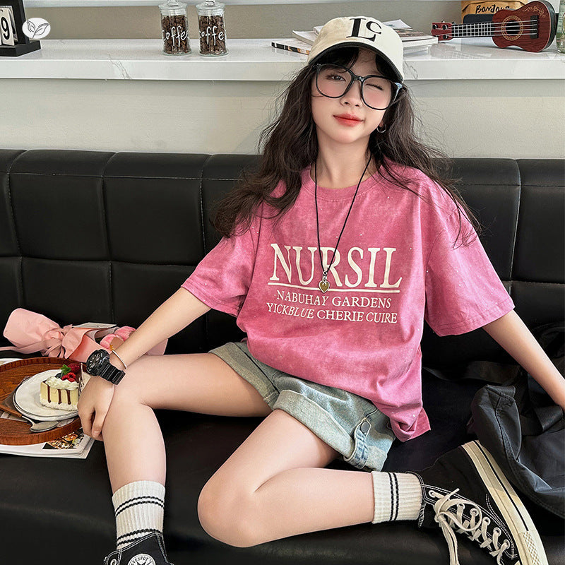 Children's Short-sleeved Summer Top Middle Big Half-sleeved Loose Children's T-shirt
