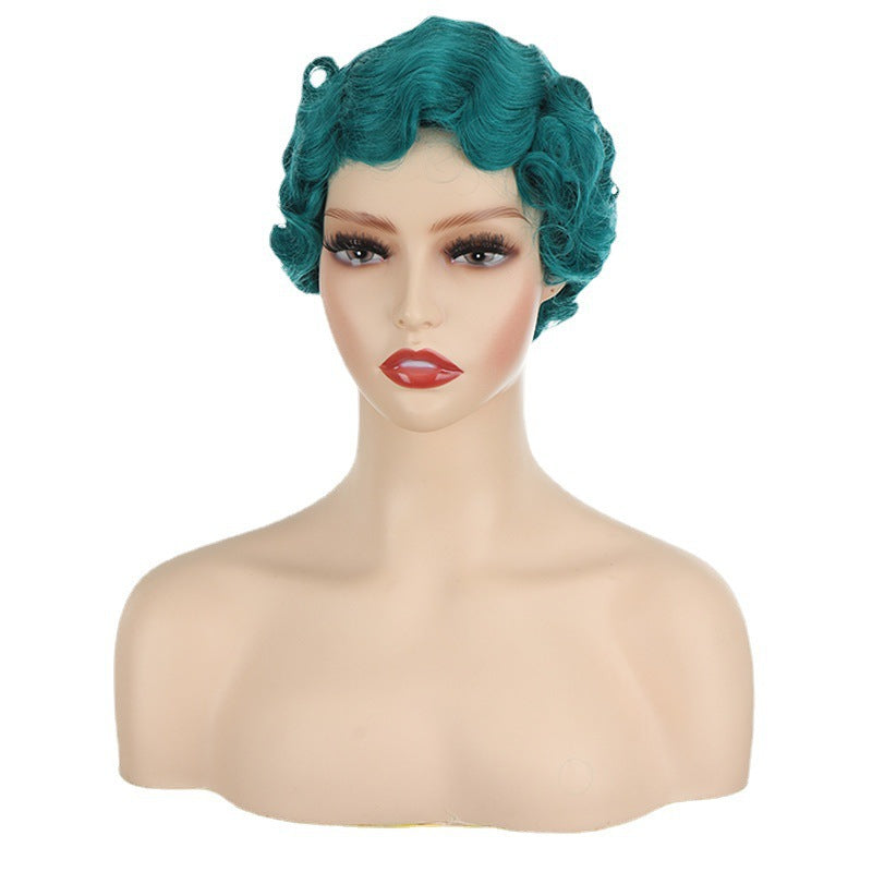 Women's Water Ripple Head Cover For Fiber Wig Short Curly Hair