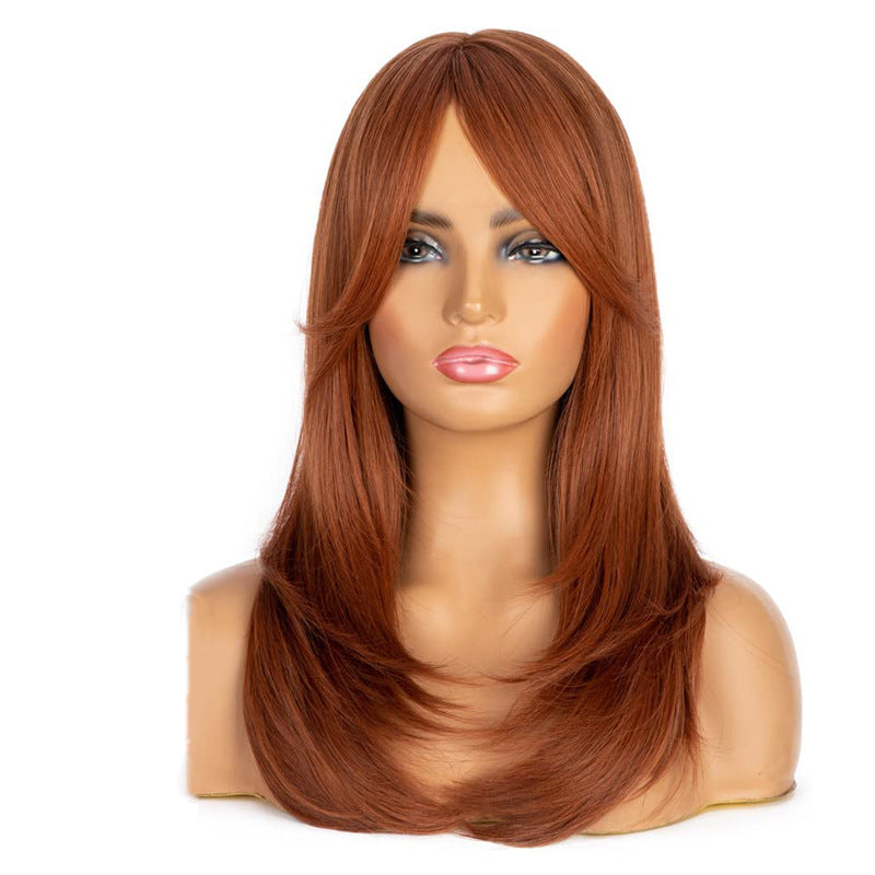 Rose Net Head Cover Chemical Fiber Curly Hair Side Wig Long Curls