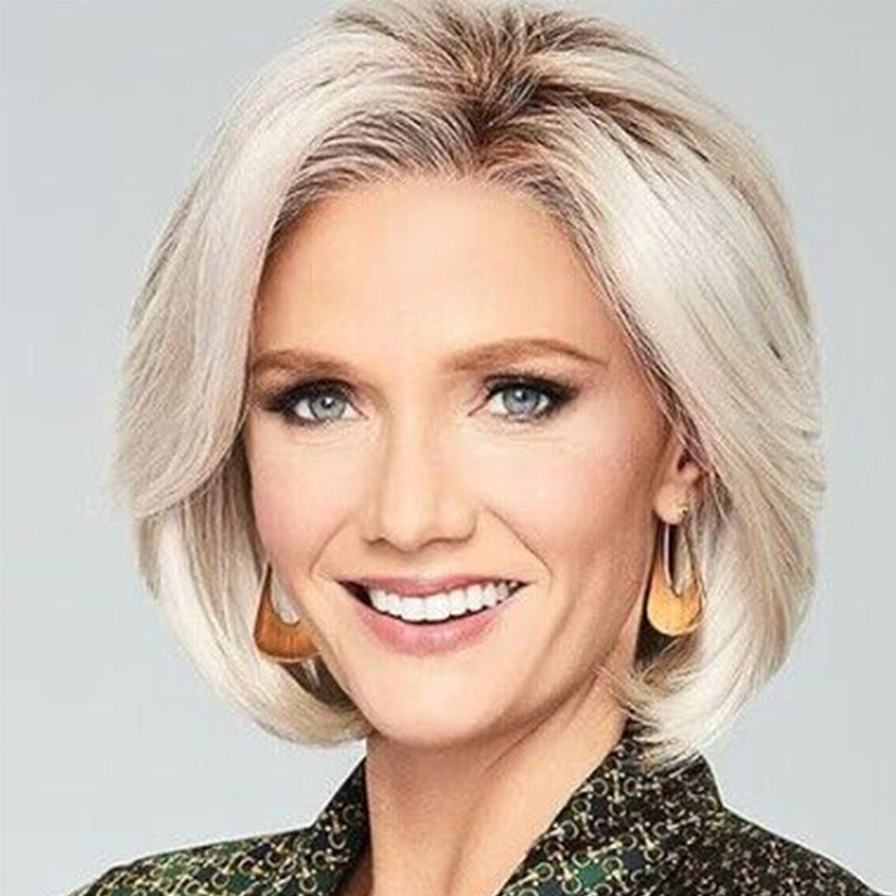 Women's Head Dyed Gradient Golden Chemical Fiber Wig Short Curly Hair