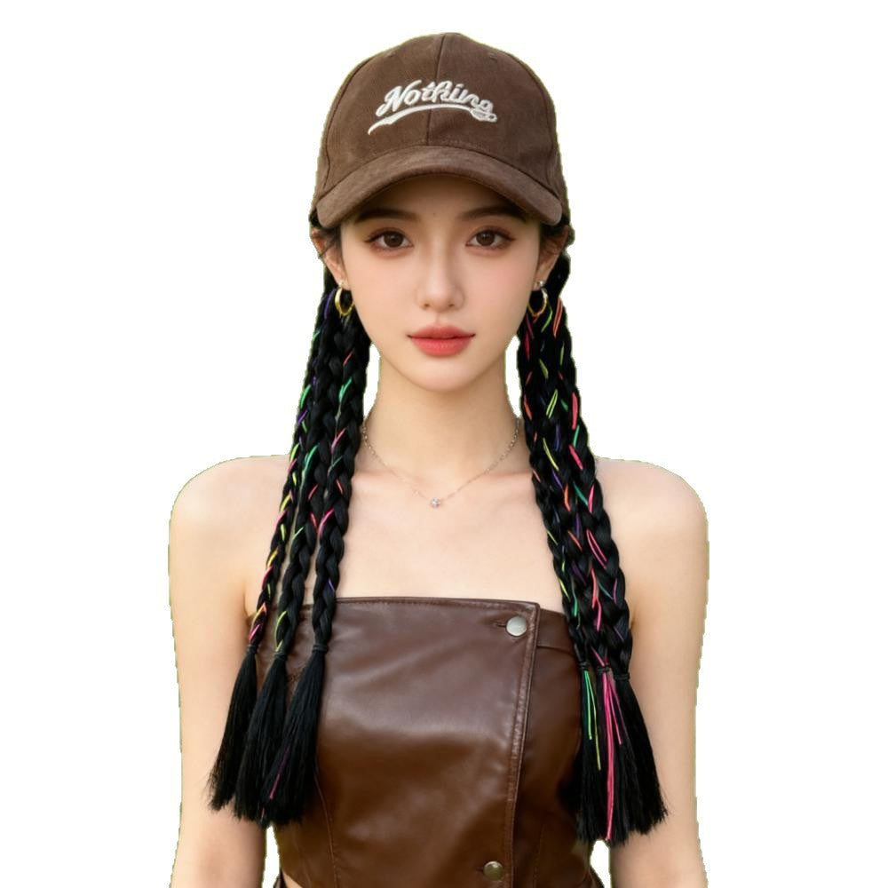 Peaked Cap Twist Braid Fashion Sweet Cool Hot Boxing Wig Ponytail