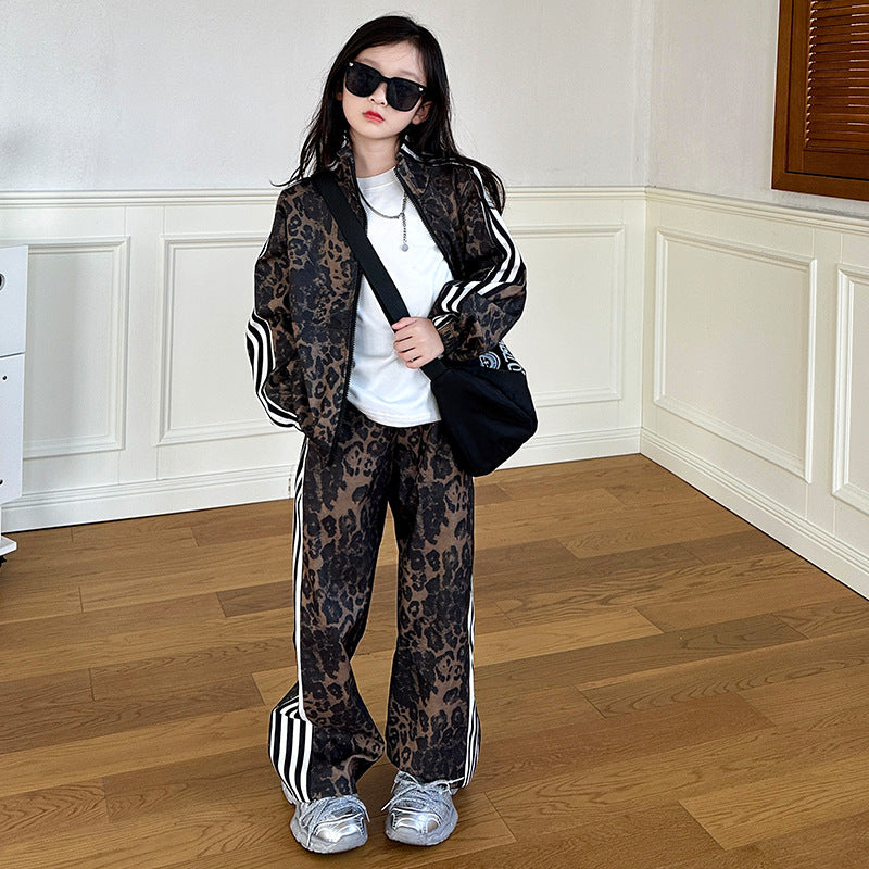 Jacket Fashion Leisure Printed Sport Pants Children's Suit