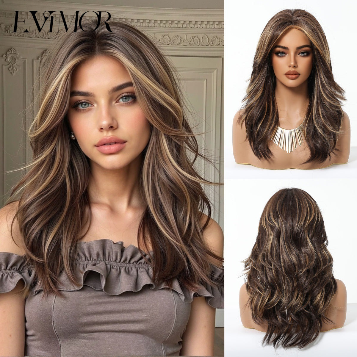 Type Bangs Curly Natural Fashion Top Wig Long Curls
