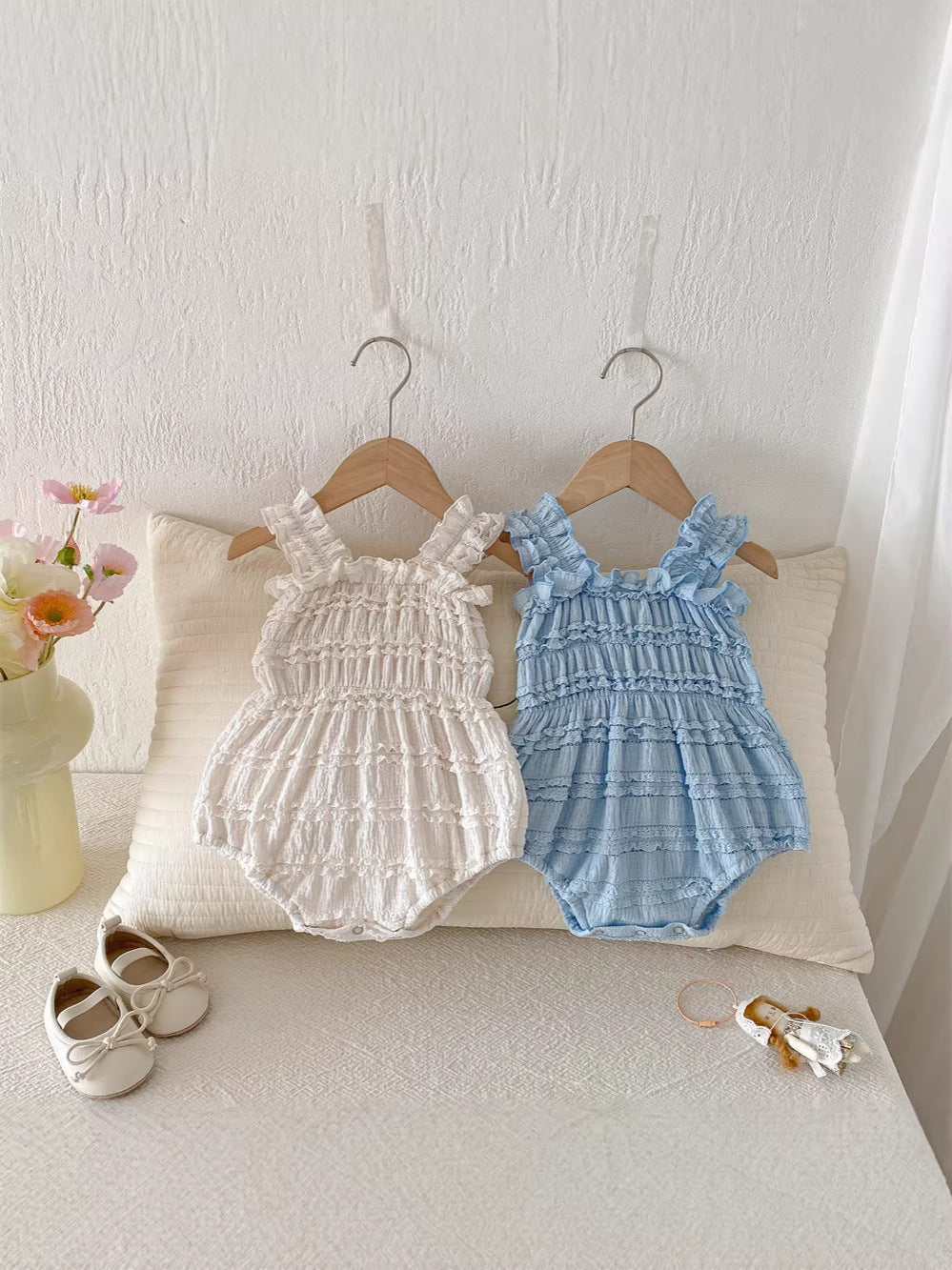 Korean Summer Sling Romper Infant Lace Sleeveless Thin Triangle Jumpsuit, Climbing Suit