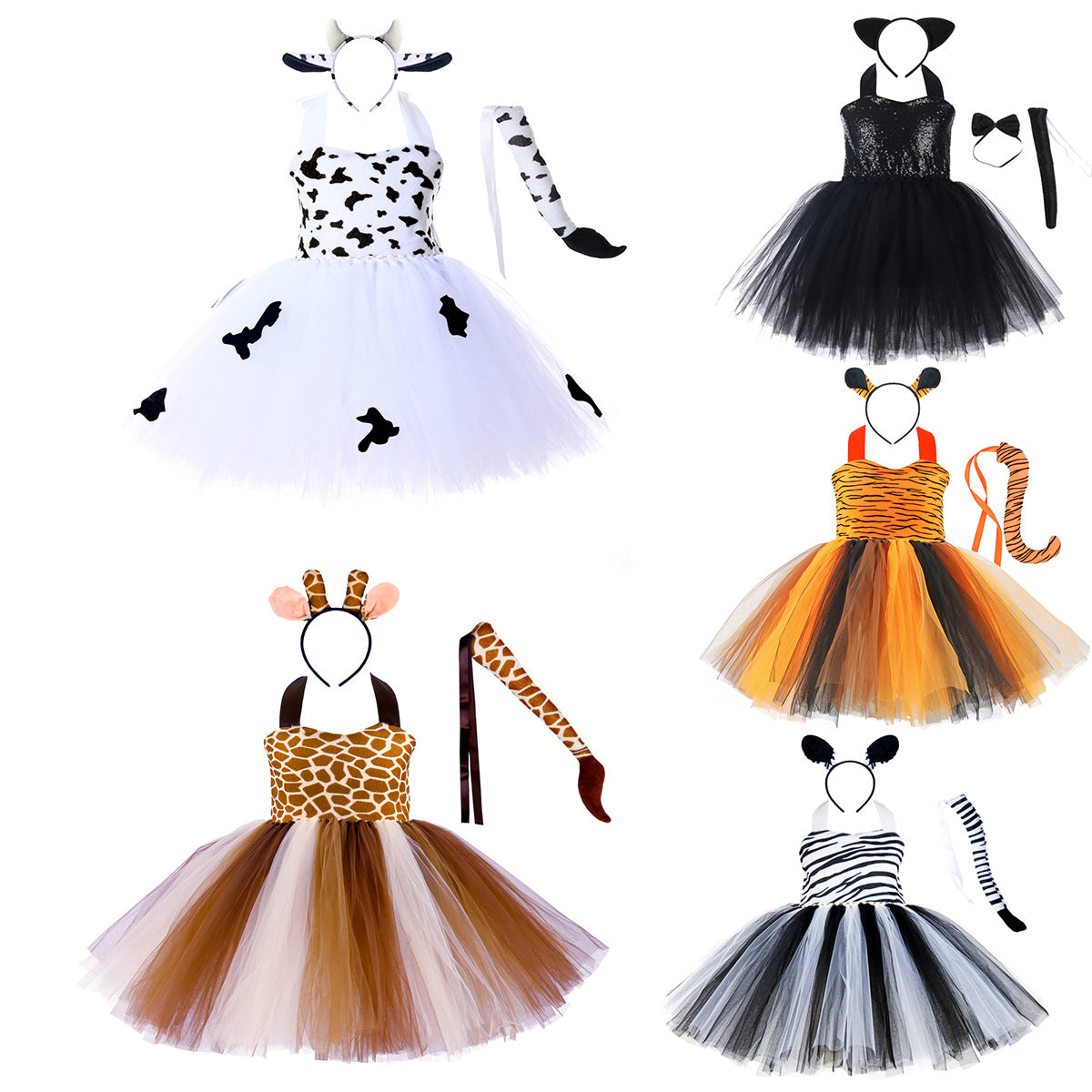 Forest Tiger Elk Leopard Cow Performance Costumes Animal Party Children's Dress