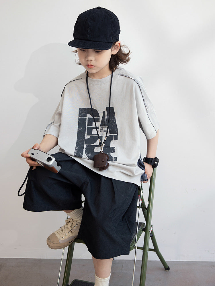 Boys Summer Wear Fashionable Thin Short Sleeve Boy Children's Suit
