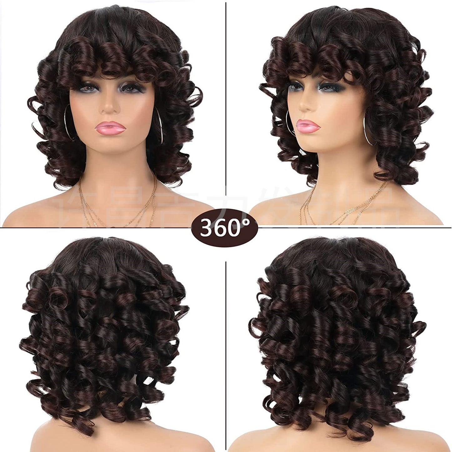Women's Head Cover African Small Roman Wig Short Curly Hair
