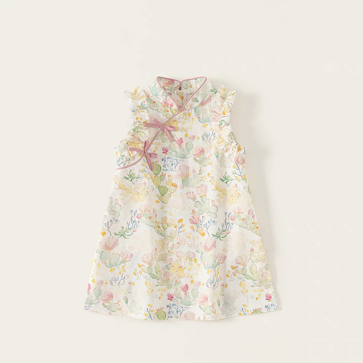 Children's Bow Summer Cheongsam Han Chinese Costume National Style Children's Dress