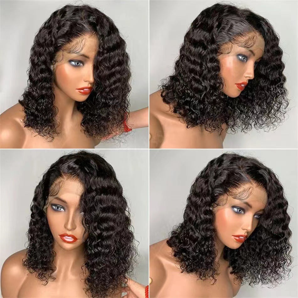 Front Lace African Wigs With Small Wig Short Curly Hair