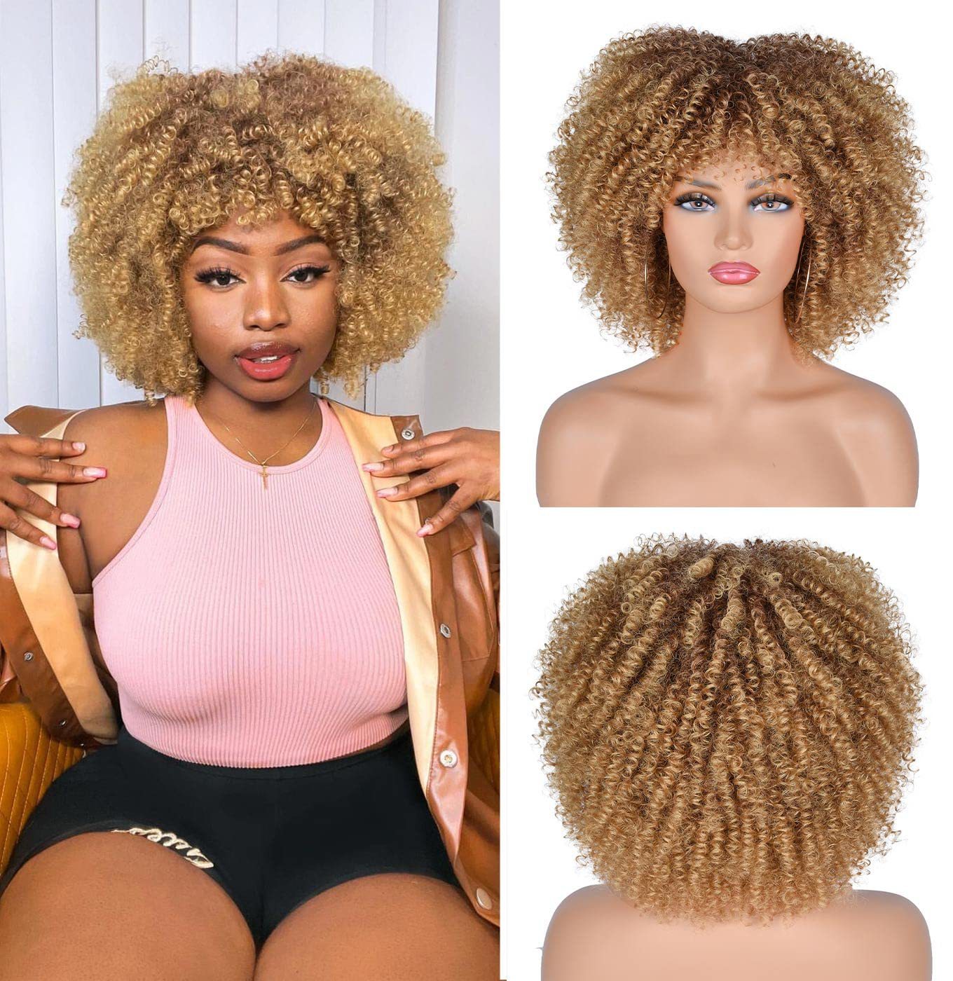 Afro African Small Volume Micro Retro Wig Short Curly Hair