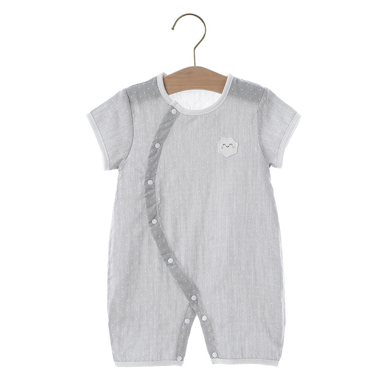 Thin Class Pure Cotton Boneless Short-sleeved Clothes Male Female Jumpsuit, Climbing Suit