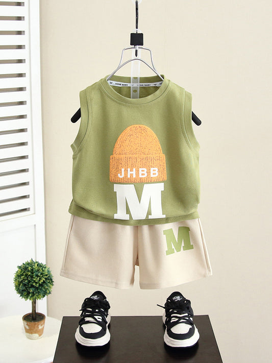 Children's Boy Summer Clothing Vest Fashion Sleeveless Children's Suit