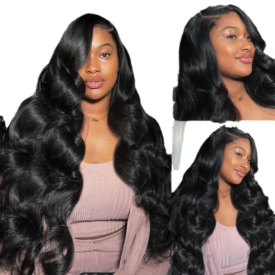 Medium Orange Wine Red Front Lace Wig Long Curls