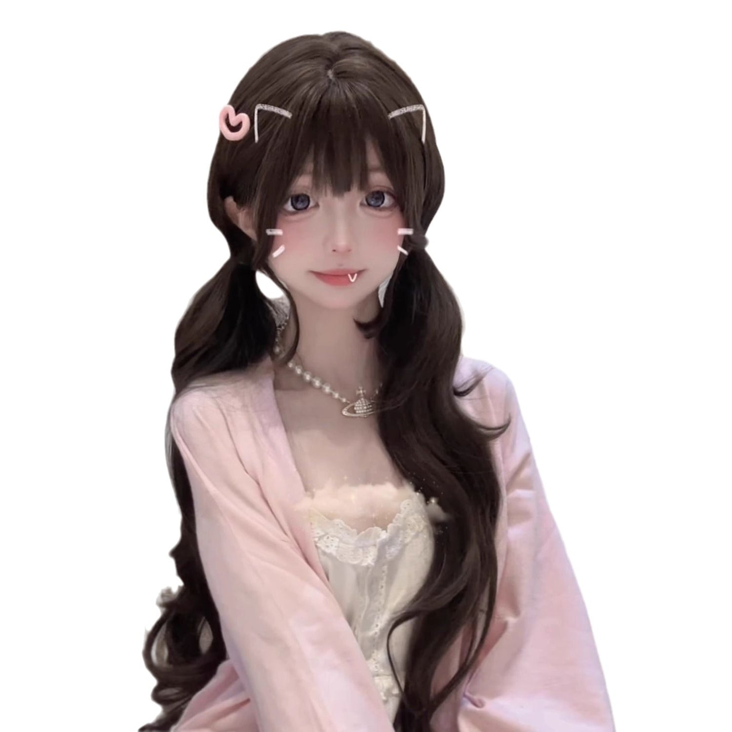 Lolita Natural Female Black Brown Sweet Wig Long Curls