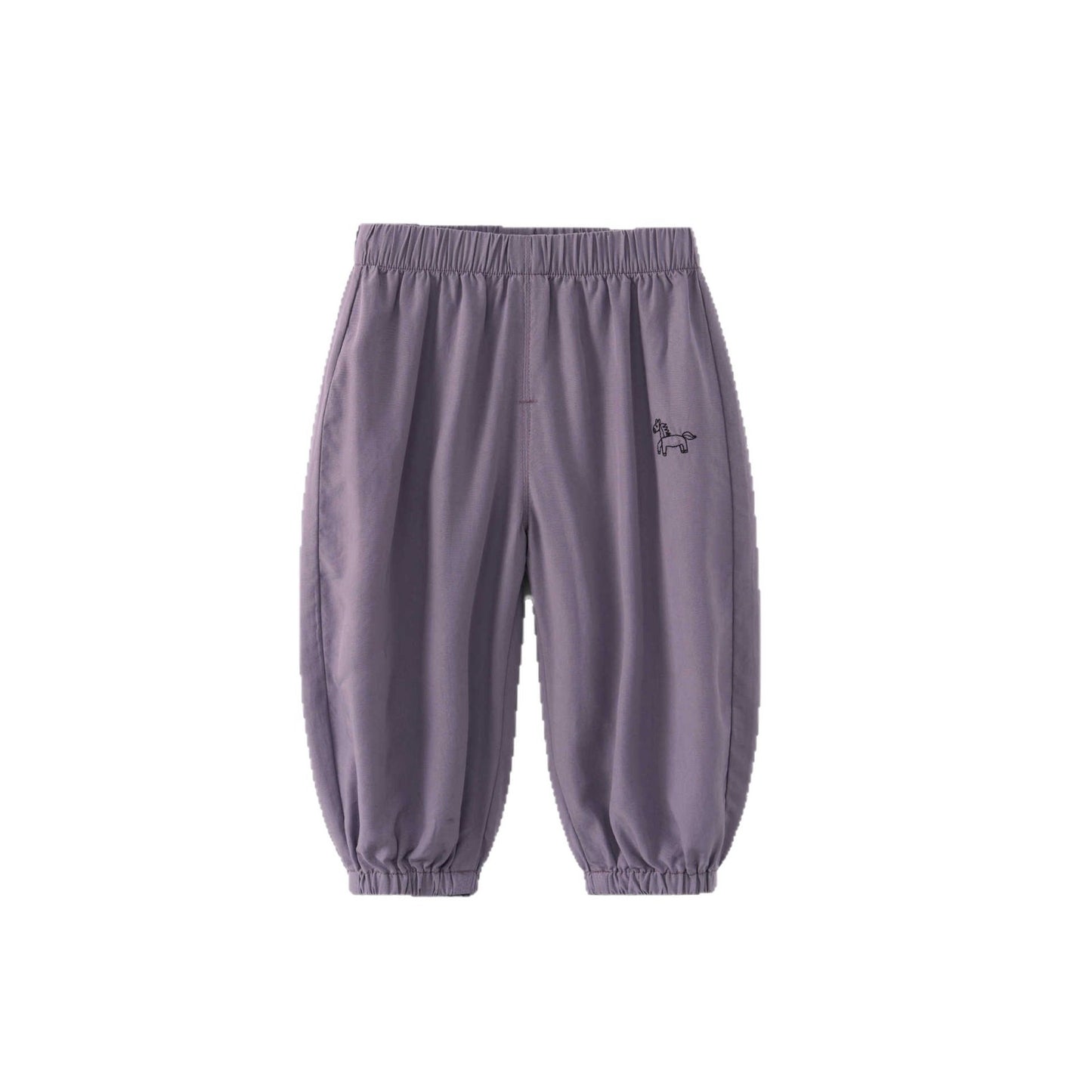 Feeling Ankle Banded Cartoon Pony Thin Embroidery Trousers Breathable Anti Children's Pants