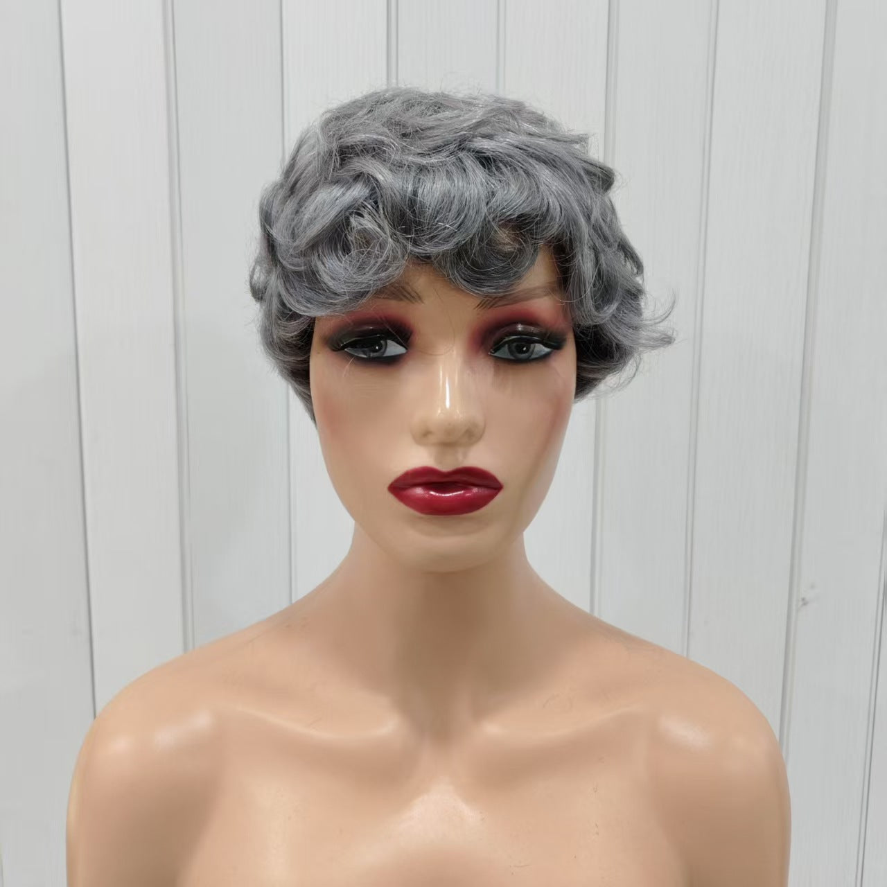 Durable Trendy Creative Pixie Cut Human Wig Short Curly Hair