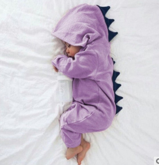 Children's Dinosaur Hooded Jumpsuit Cute Rompers Casual Jumpsuit, Climbing Suit