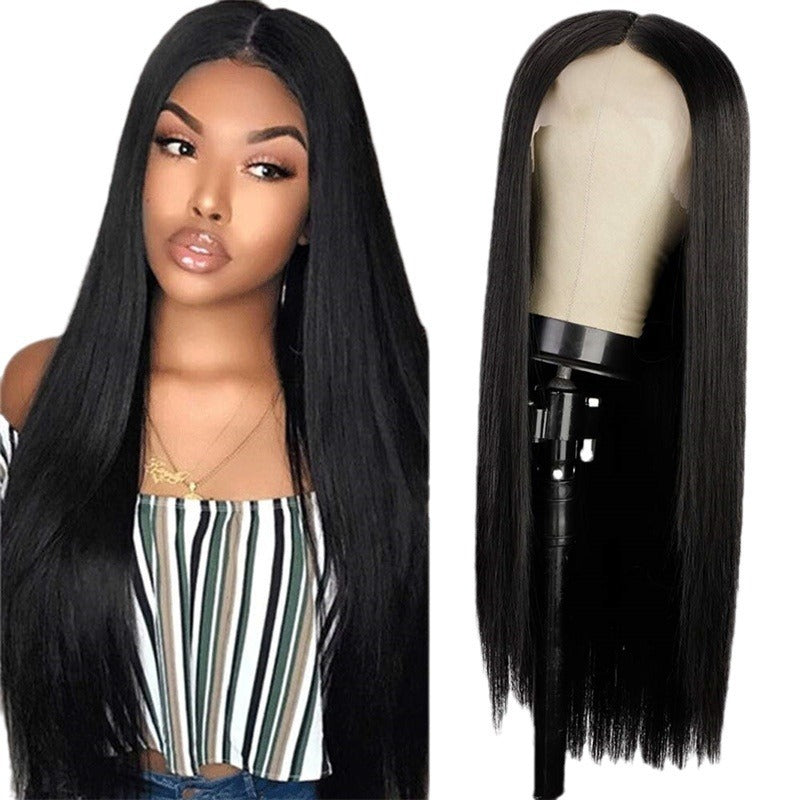 Hair Fashionable Natural Realistic Chemical Fiber Long Straight Wig