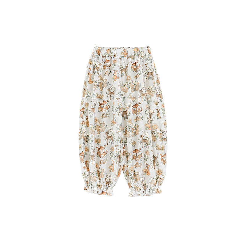 Mori Style Rabbit Lantern Summer Childlike Cute Jacquard Casual Children's Pants