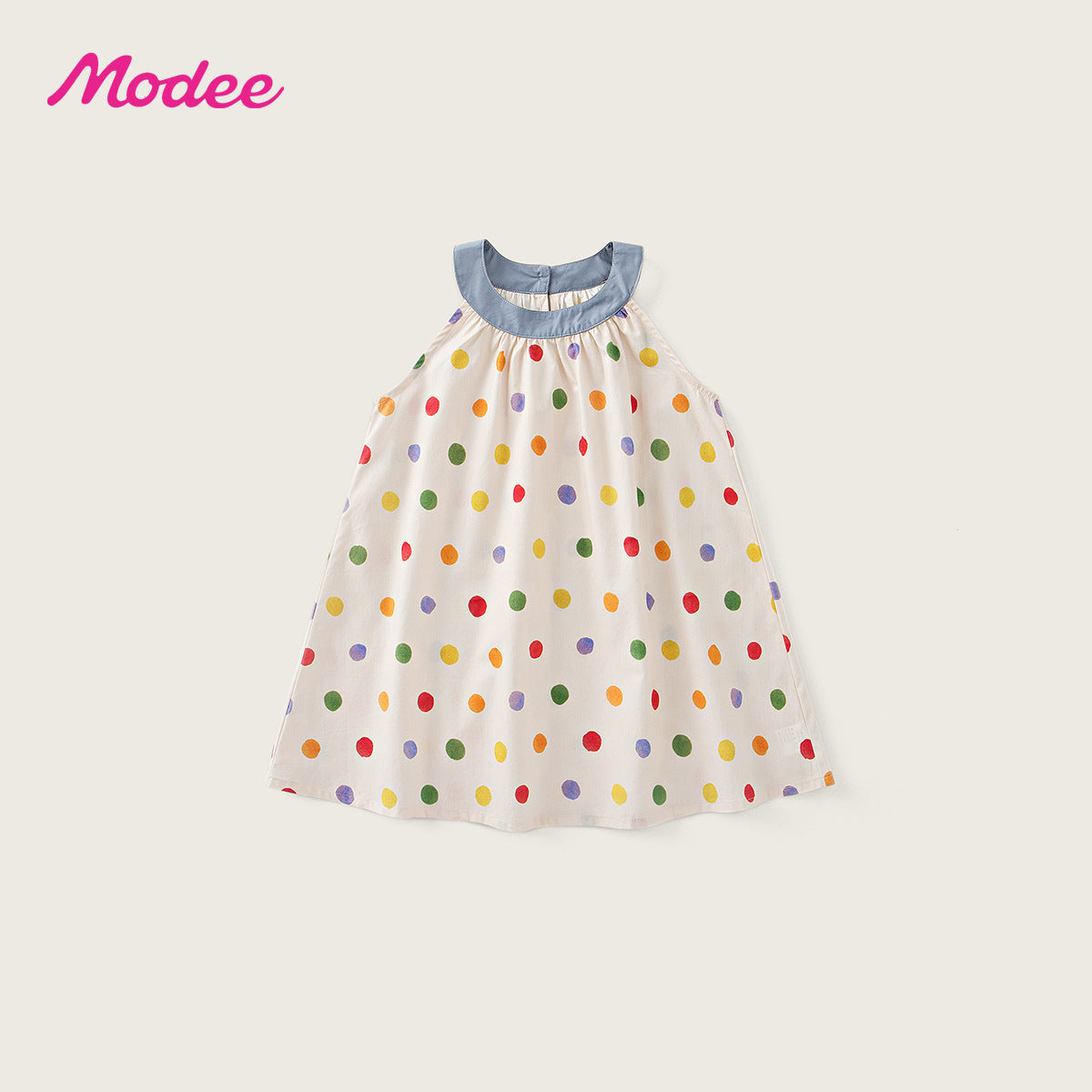 Halter Sleeveless Vest Summer Sweet Style Colorful Polka Children's Dress
