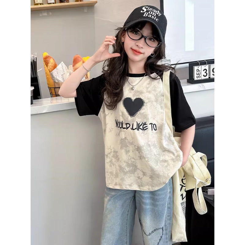 Children's Short-sleeved Summer Fashionable Casual Half-sleeved Teens Tops Children's T-shirt