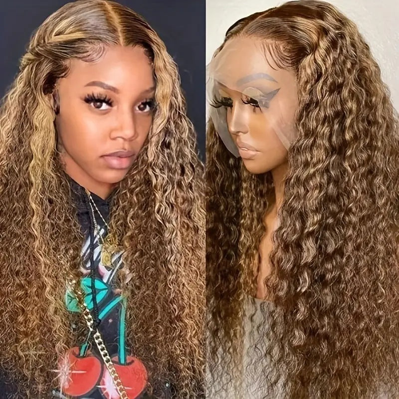 Women's African Wigs With Small Curly Hair Front Lace Head Wig Long Curls