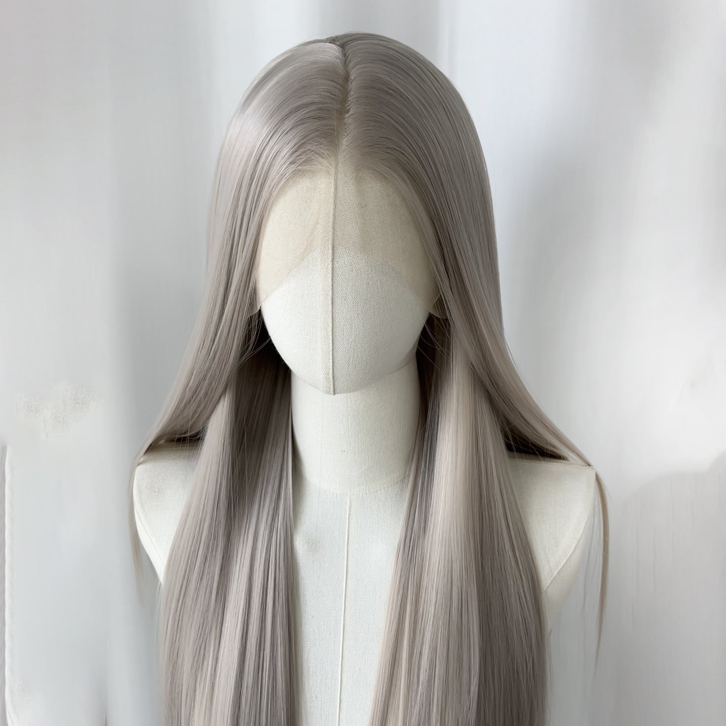 Hand Crochet Head Cover Embryo Crocheting Forehead Lace Free Long Straight Wig