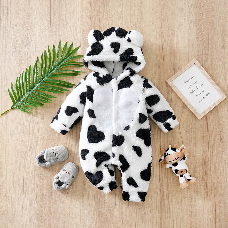 Winter Flannel Jumpsuit Cartoon Fleece-lined Going Out Jumpsuit, Climbing Suit