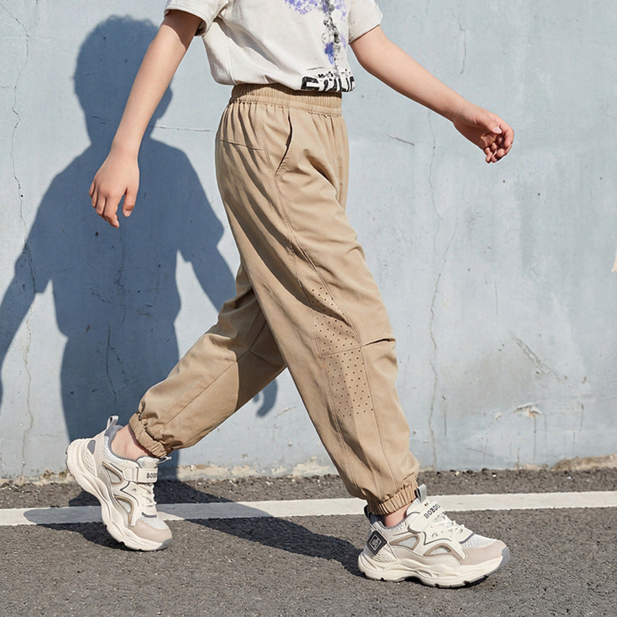 Children's Boy Summer Thin Punching Breathable Outer Wear Children's Pants