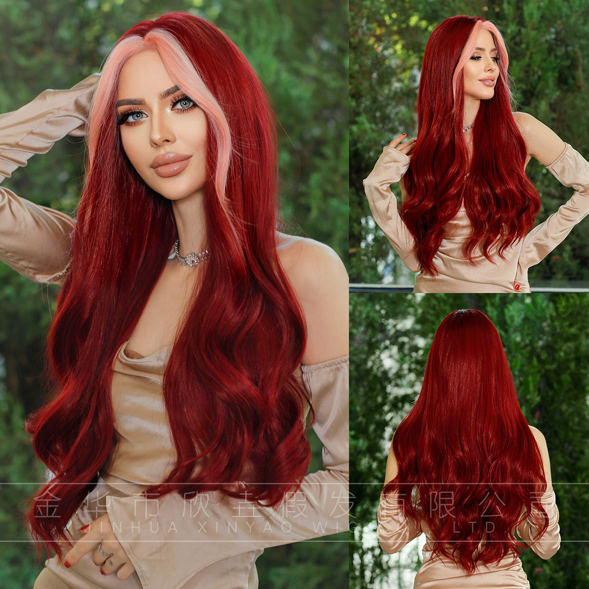 Curly Wigs Middle Part Wavy Synthetic Wig Long Curls