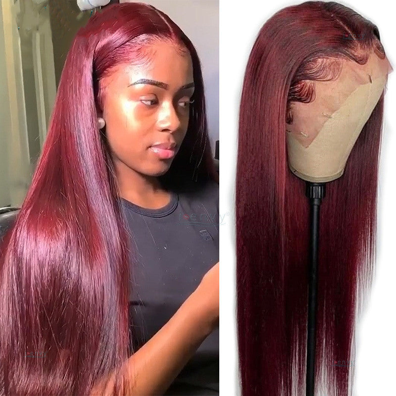 Women's Light Golden Medium Hair Chemical Fiber Long Straight Wig
