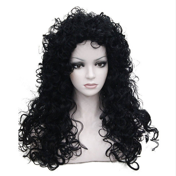 Women's African Wigs With Small Curly Hair Afro Synthetic Wig Long Curls