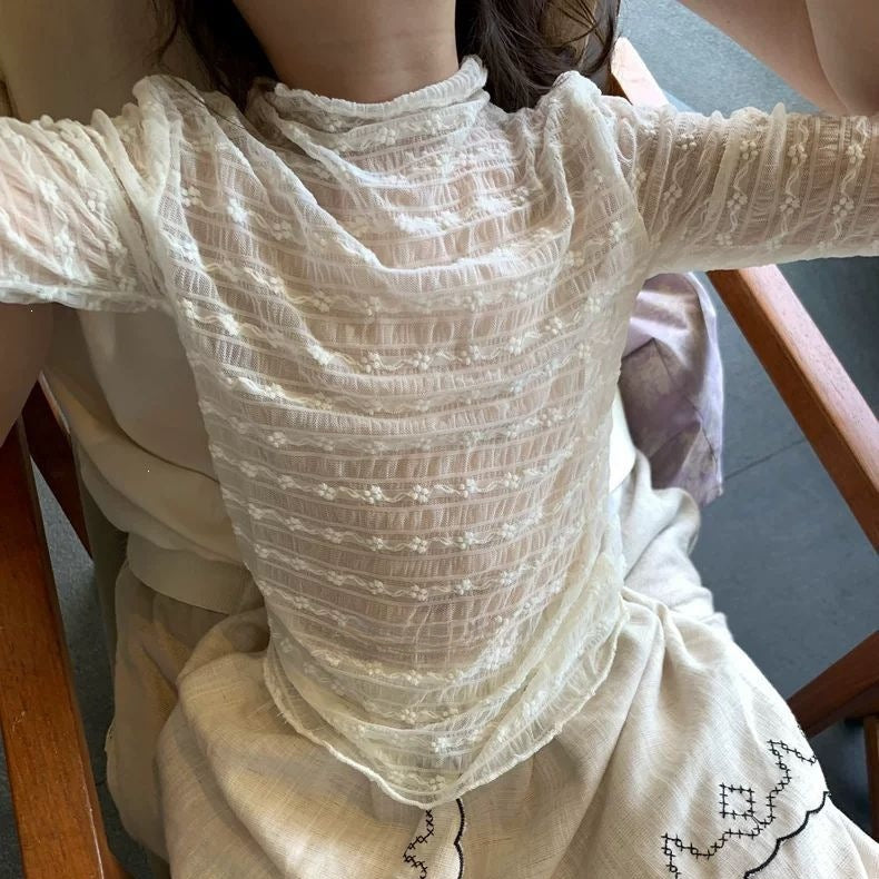 Lace Bottoming Shirt Inner Jacquard Western Children's T-shirt