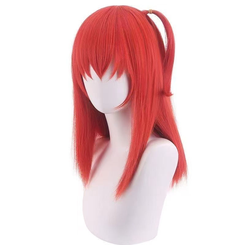 Lonely Rock Red Side Ponytail Modeling Cos Wig