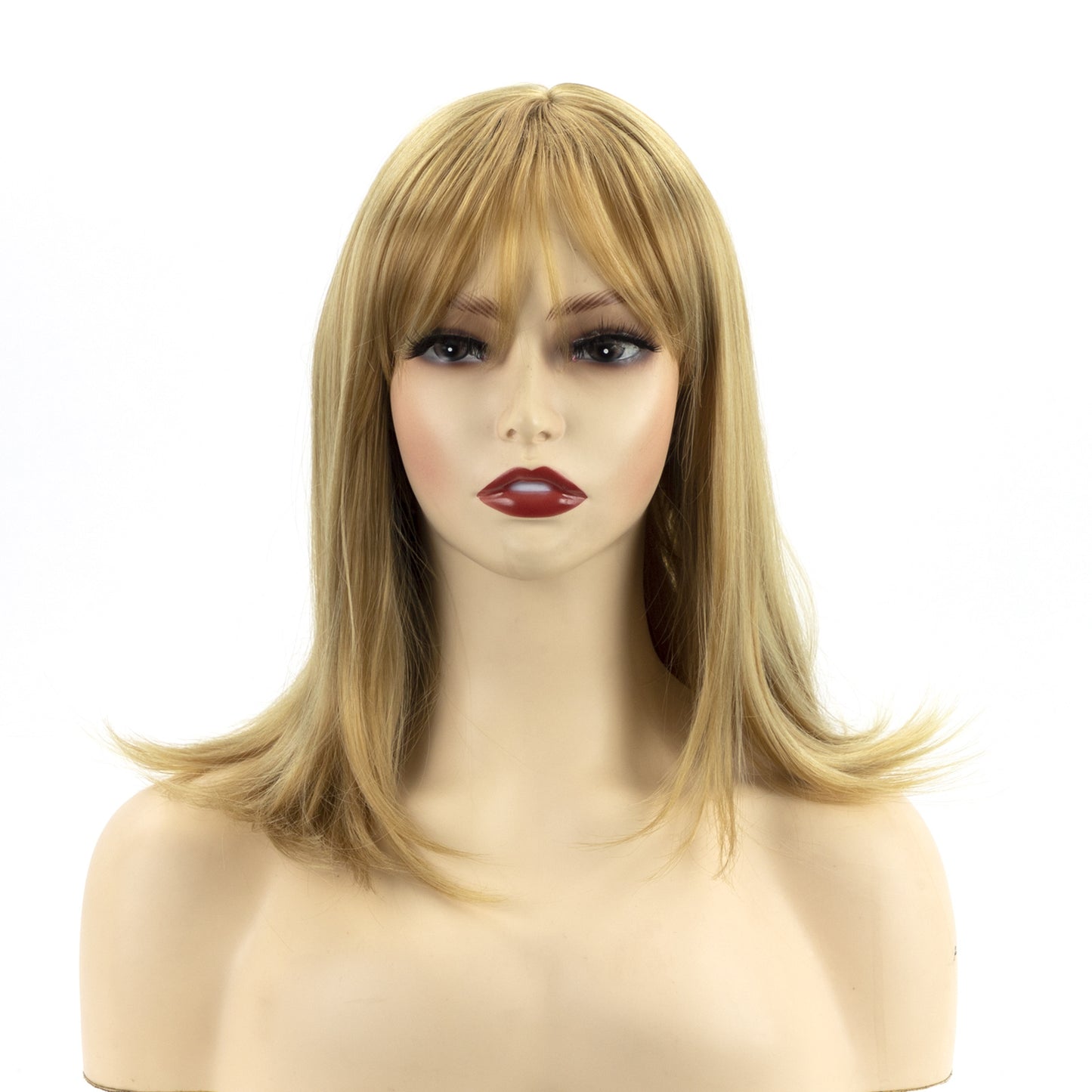 Women's Head Golden Chemical Fiber Sheath Wig Short Curly Hair