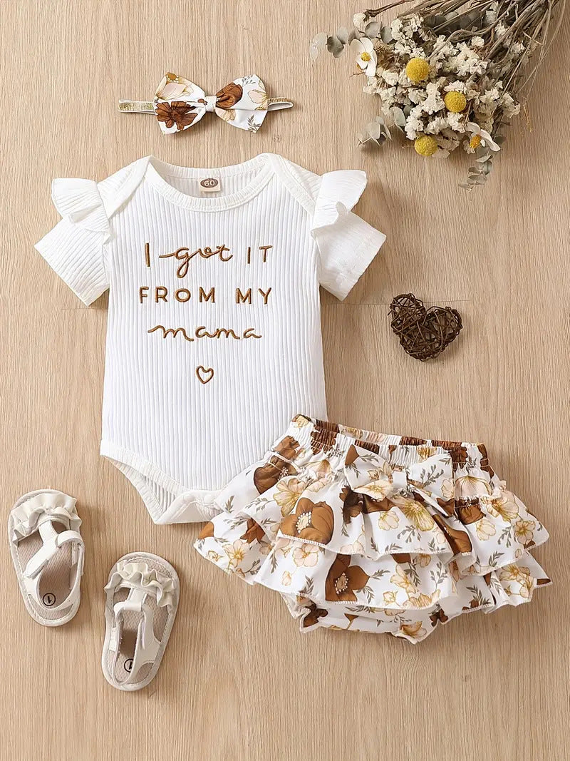 Summer Clothes Jumpsuit Shorts Floral Clothing Cute Children's Suit