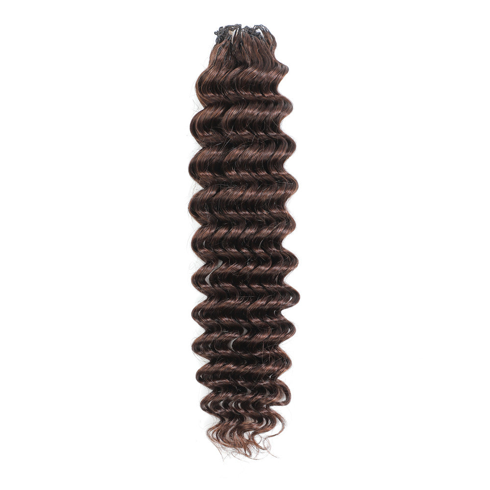 Glamorous Human Crochet Knitting Feather Extension Real Hair Wig