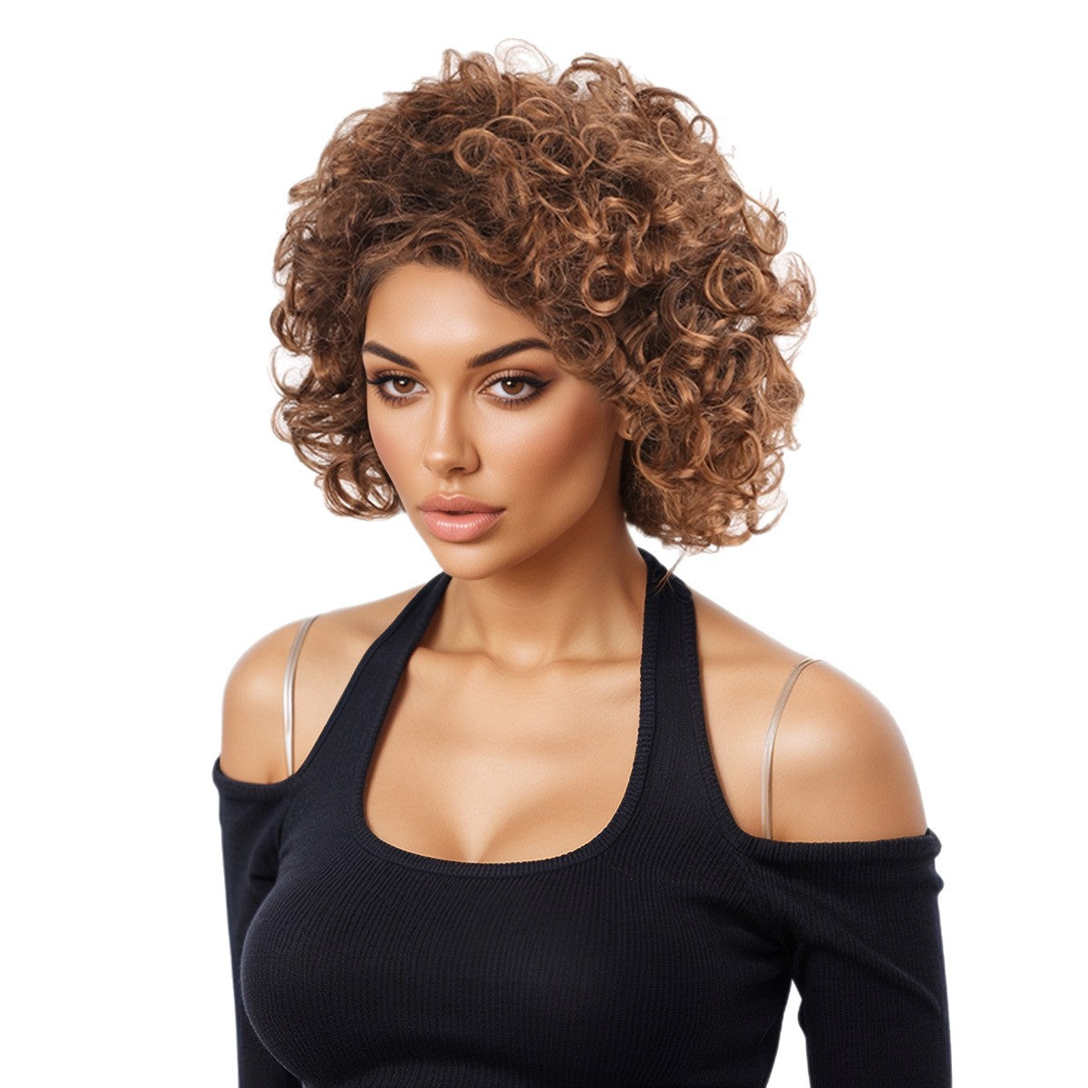 Women's Hair African Small Volume Fluffy Fashion Wig Long Curls