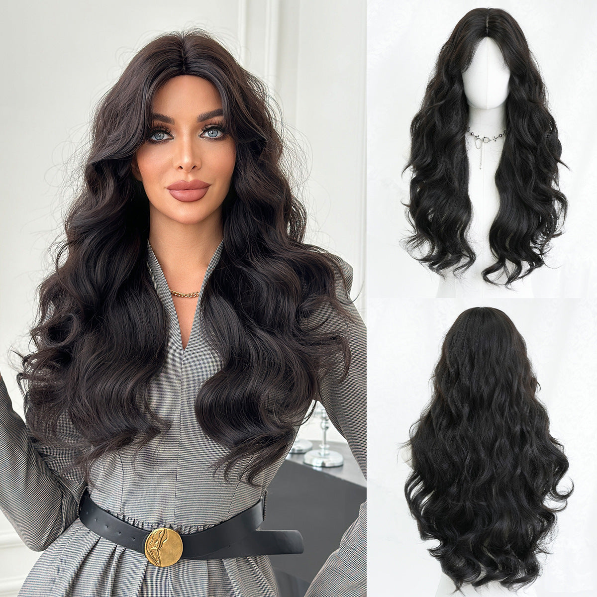 Hair Big Wave Fluffy Lifelike Daily Wig Long Curls