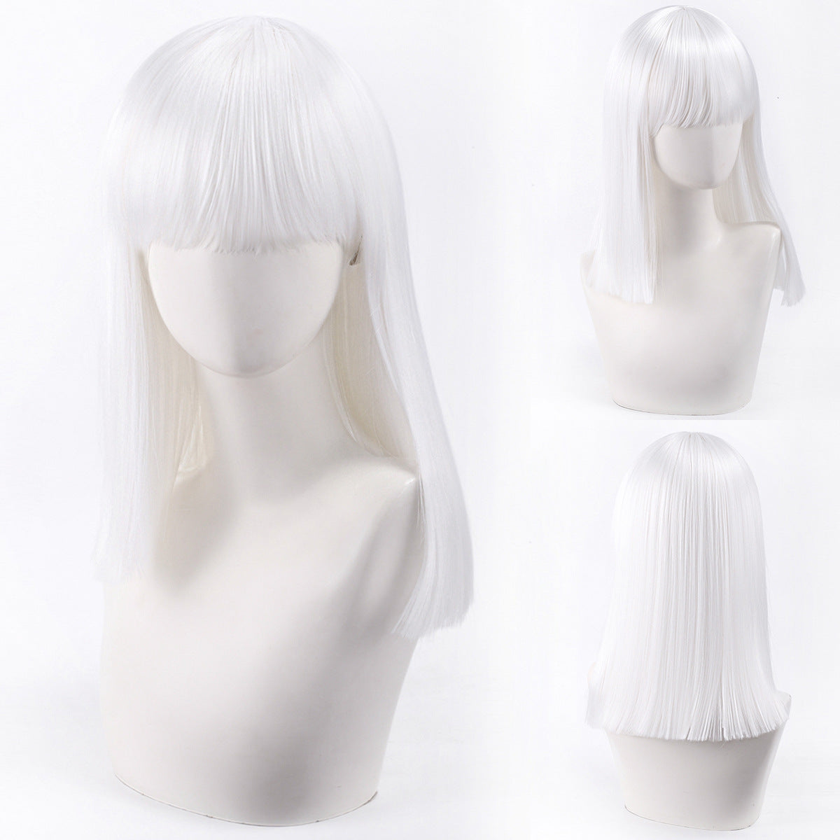 Green Gray Beige Black Red Pink Bangs Anime Nightclub Female Cos Wig
