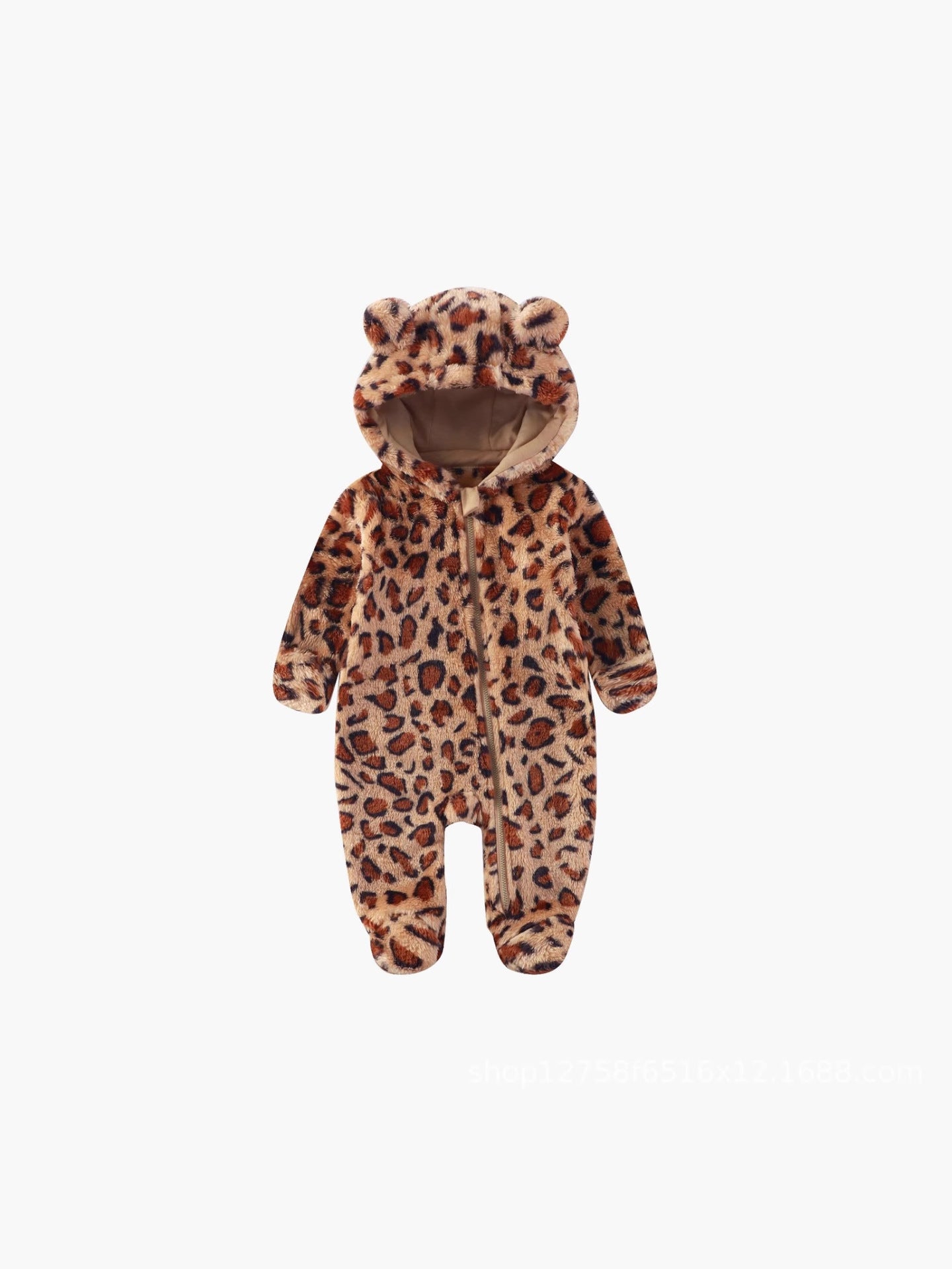 Women's & Men's Clothes One-piece Leopard Print Jumpsuit Super Cute Plush Romper Jumpsuit, Climbing Suit